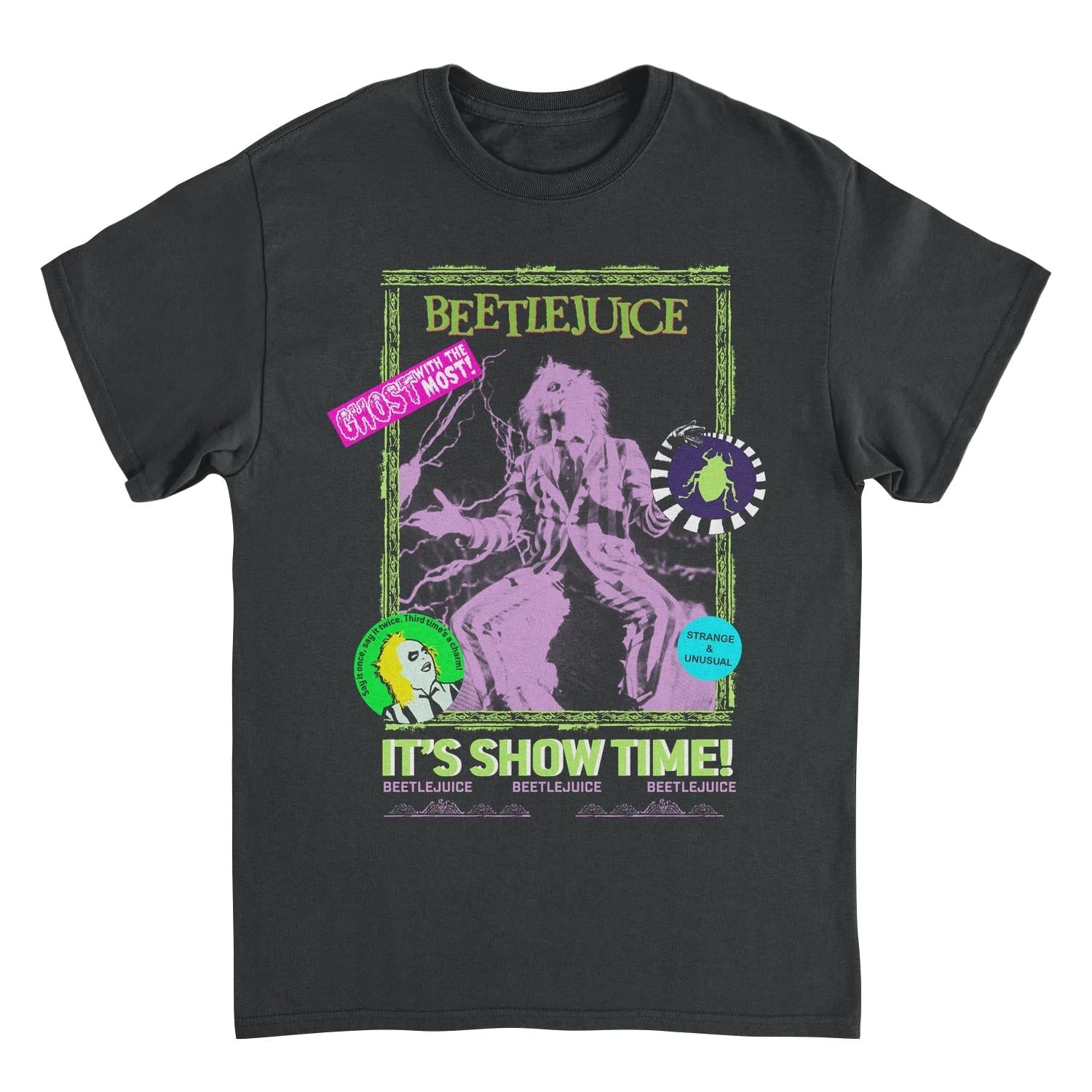 Beetlejuice Retro Cover T-Shirt – Vintage Movie Poster Graphic Tee (Black, Unisex)