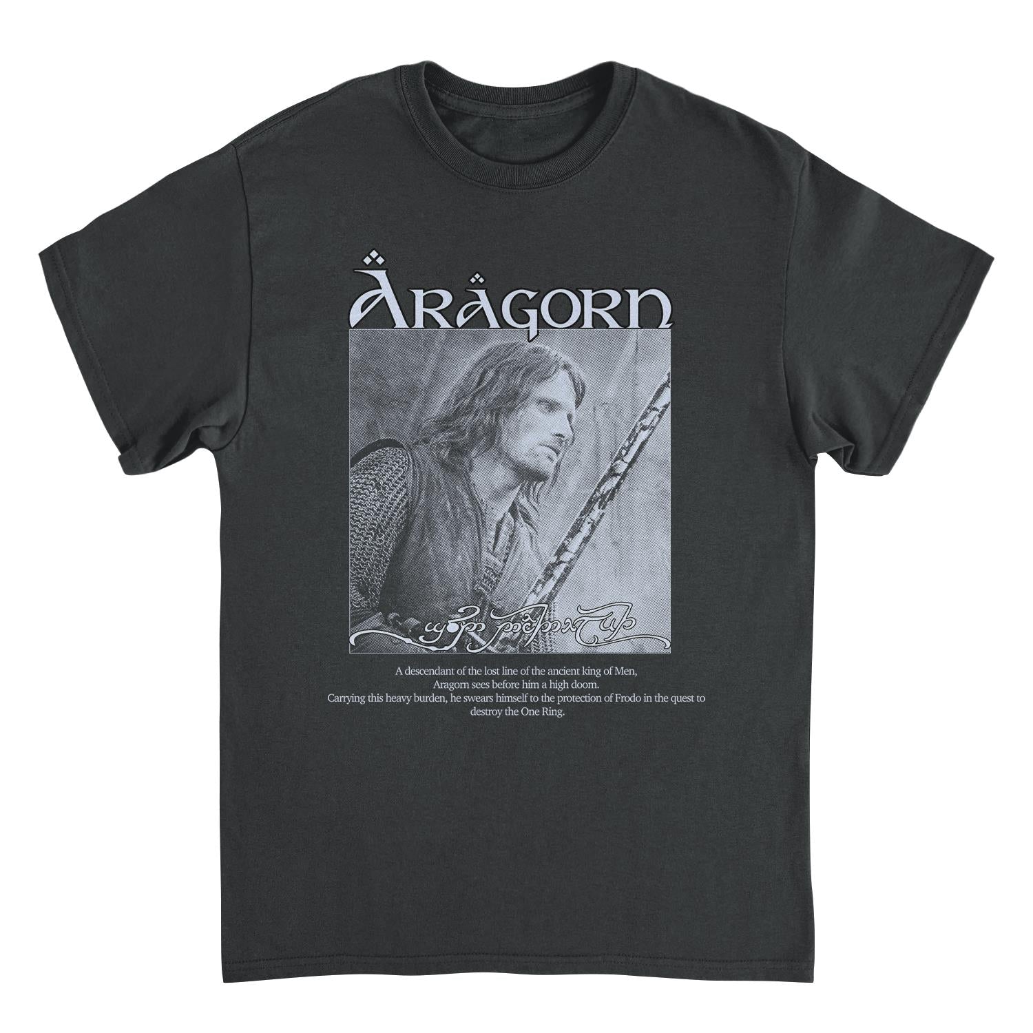 Lord of the Rings Aragorn Son of Arathorn T-Shirt – Fantasy Movie Character Graphic Tee (Black, Unisex)