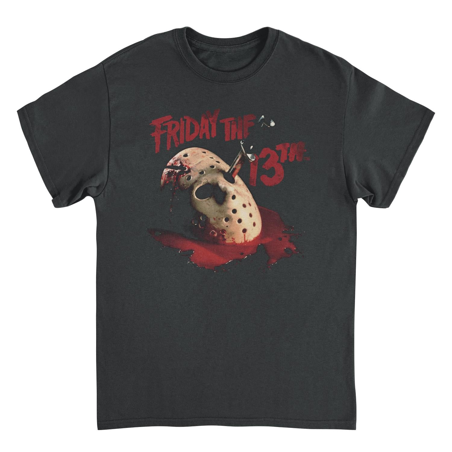 Friday the 13th Jason Mask T-Shirt – Classic Hockey Mask Horror Graphic Tee (Black, Unisex)