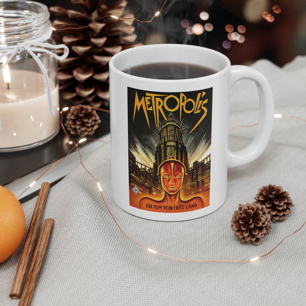 Metropolis retro poster White Ceramic Mug 11oz
