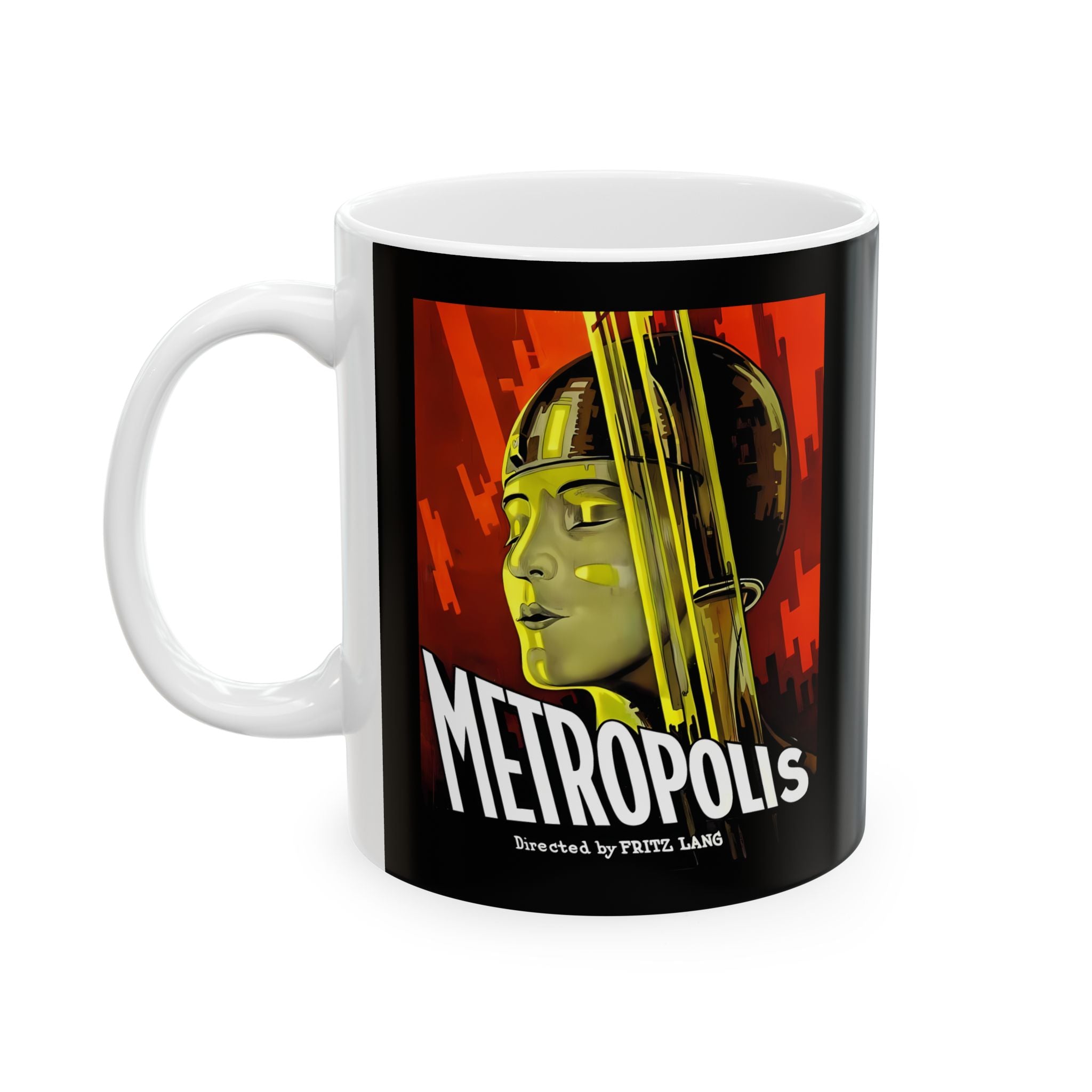 Metropolis Ceramic Red-Black Mug 11oz