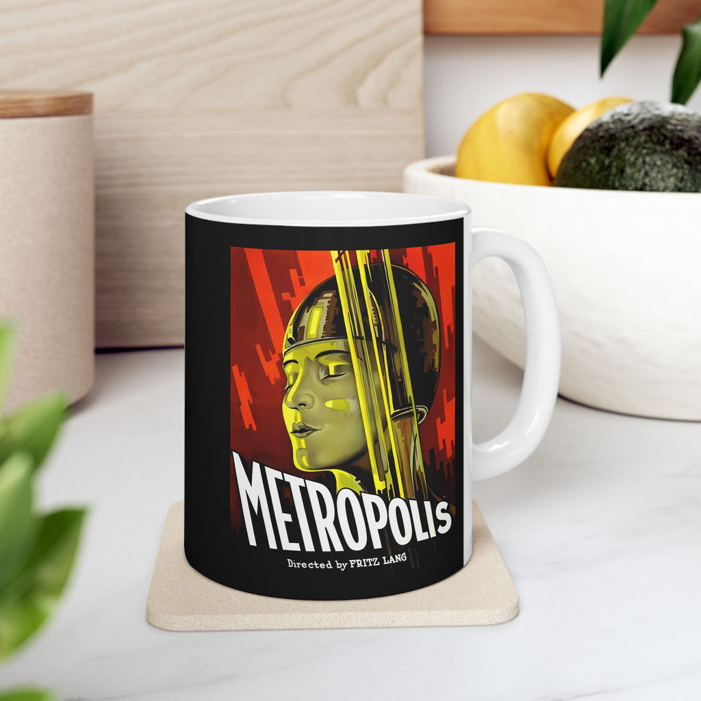 Metropolis Ceramic Red-Black Mug 11oz