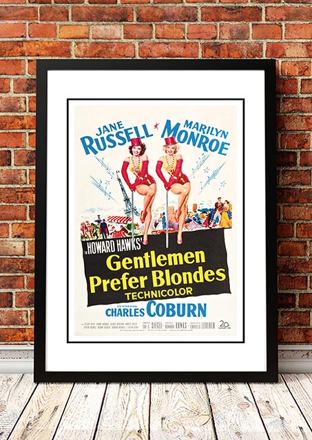 NNEDSZ Marilyn Monroe ‘Gentlemen Prefer Blondes’ Framed Movie Poster! - Framed A3