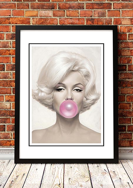 NNEDSZ Marilyn Monroe 'Bubblegum' Framed Poster! - Framed A3