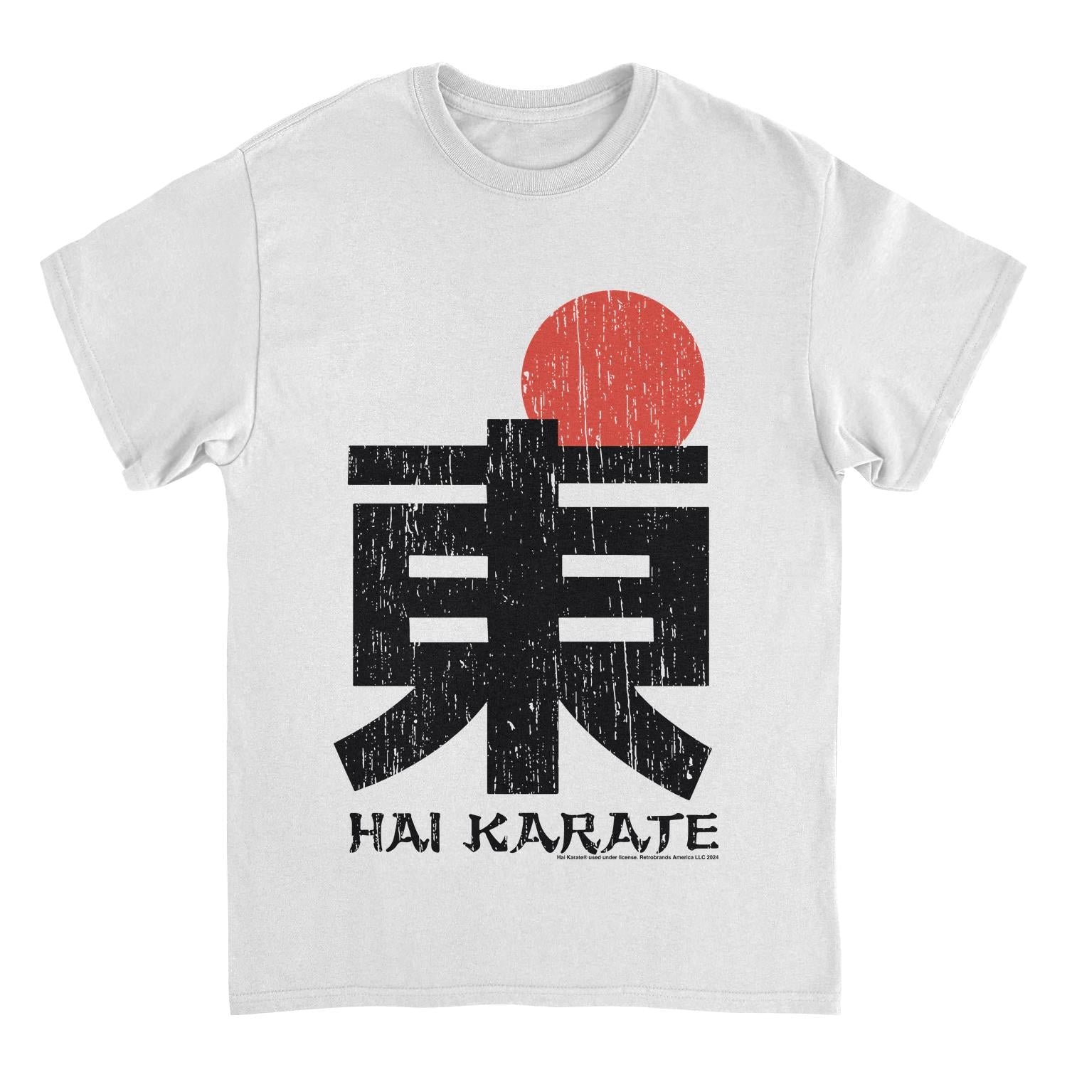 Hai Karate Japanese Sun T-Shirt – Vintage Martial Arts Graphic Tee (White, Unisex)